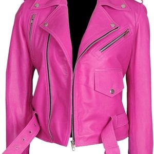 Pink leather jacket